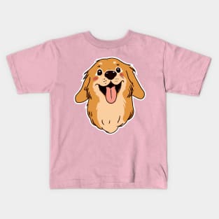 Happy Golden Retriever Dog Lover Puppy Retro Kids T-Shirt